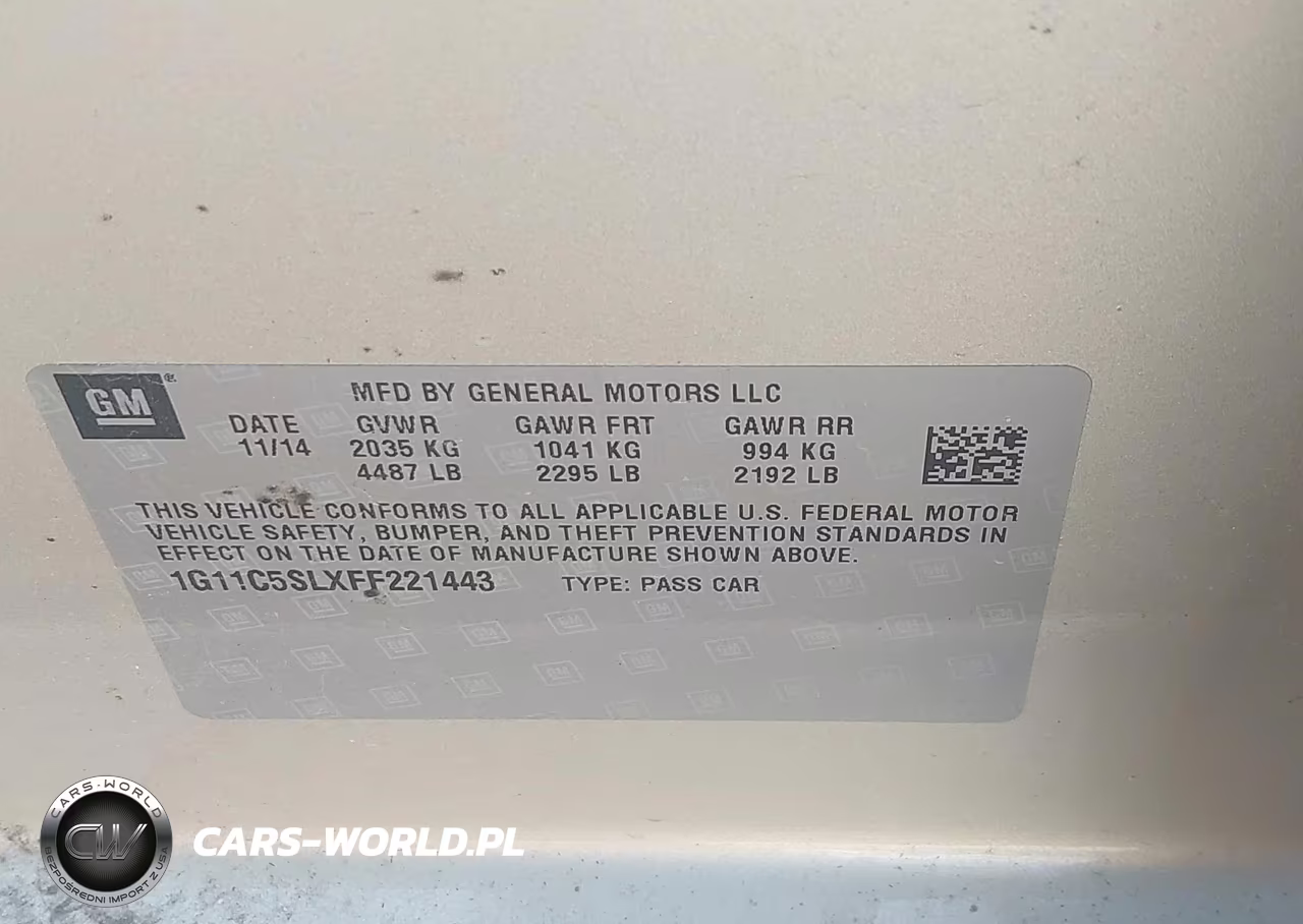 2015 Chevrolet Malibu 1Lt VIN:1G11C5SLXFF221443 - 9