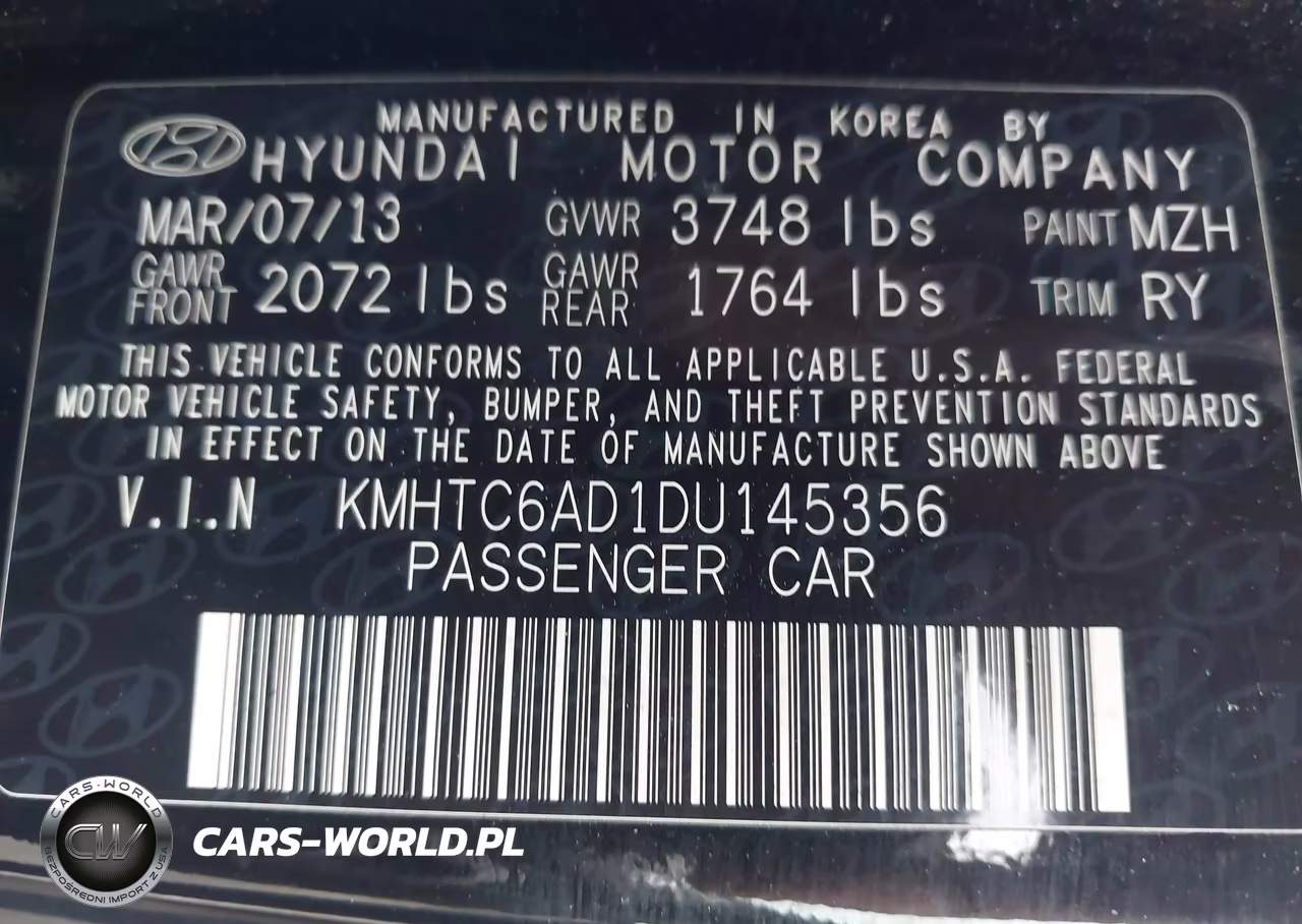 2013 Hyundai Veloster Base W-Black VIN:KMHTC6AD1DU145356 - 9