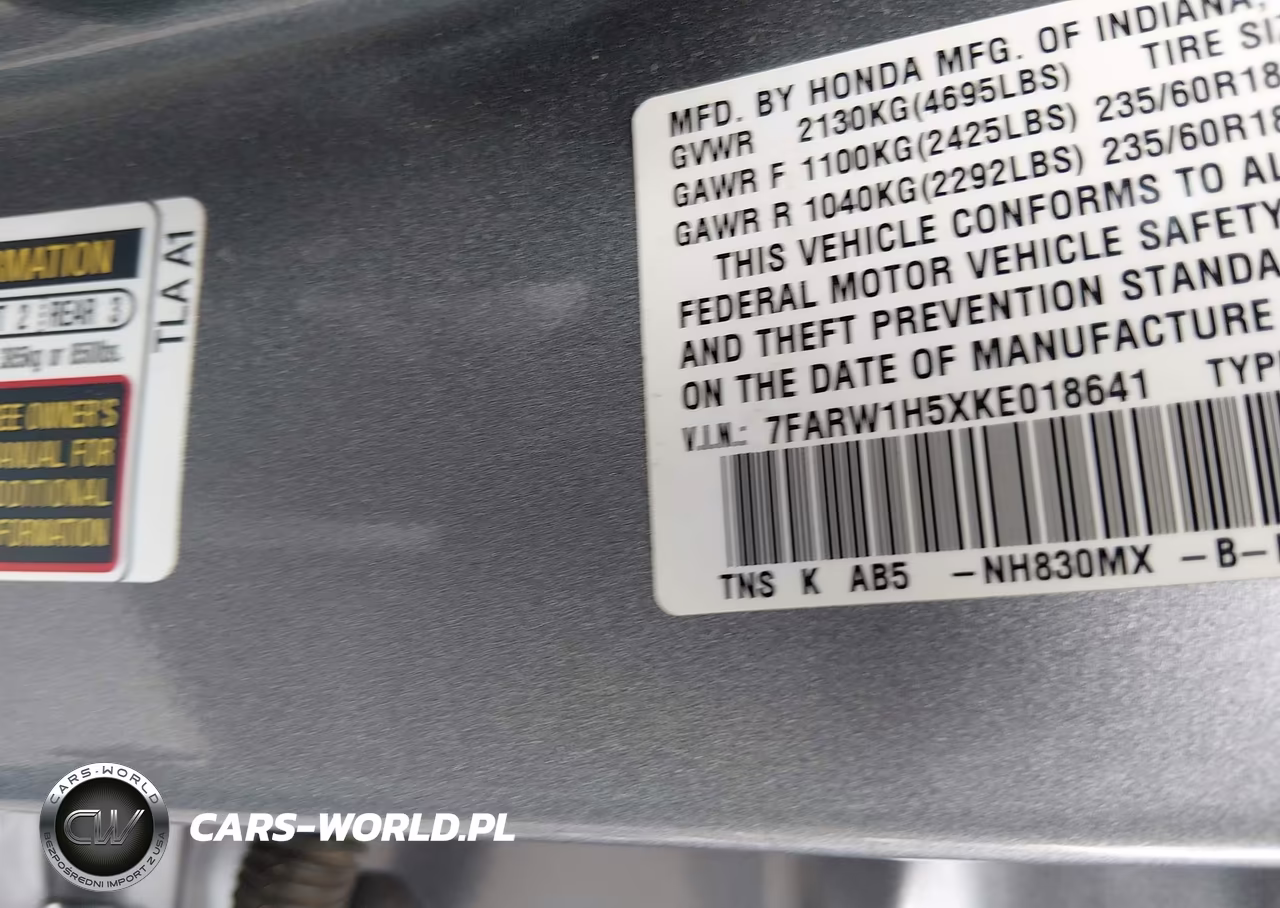 2019 Honda Cr-V Ex VIN:7FARW1H5XKE018641 - 9