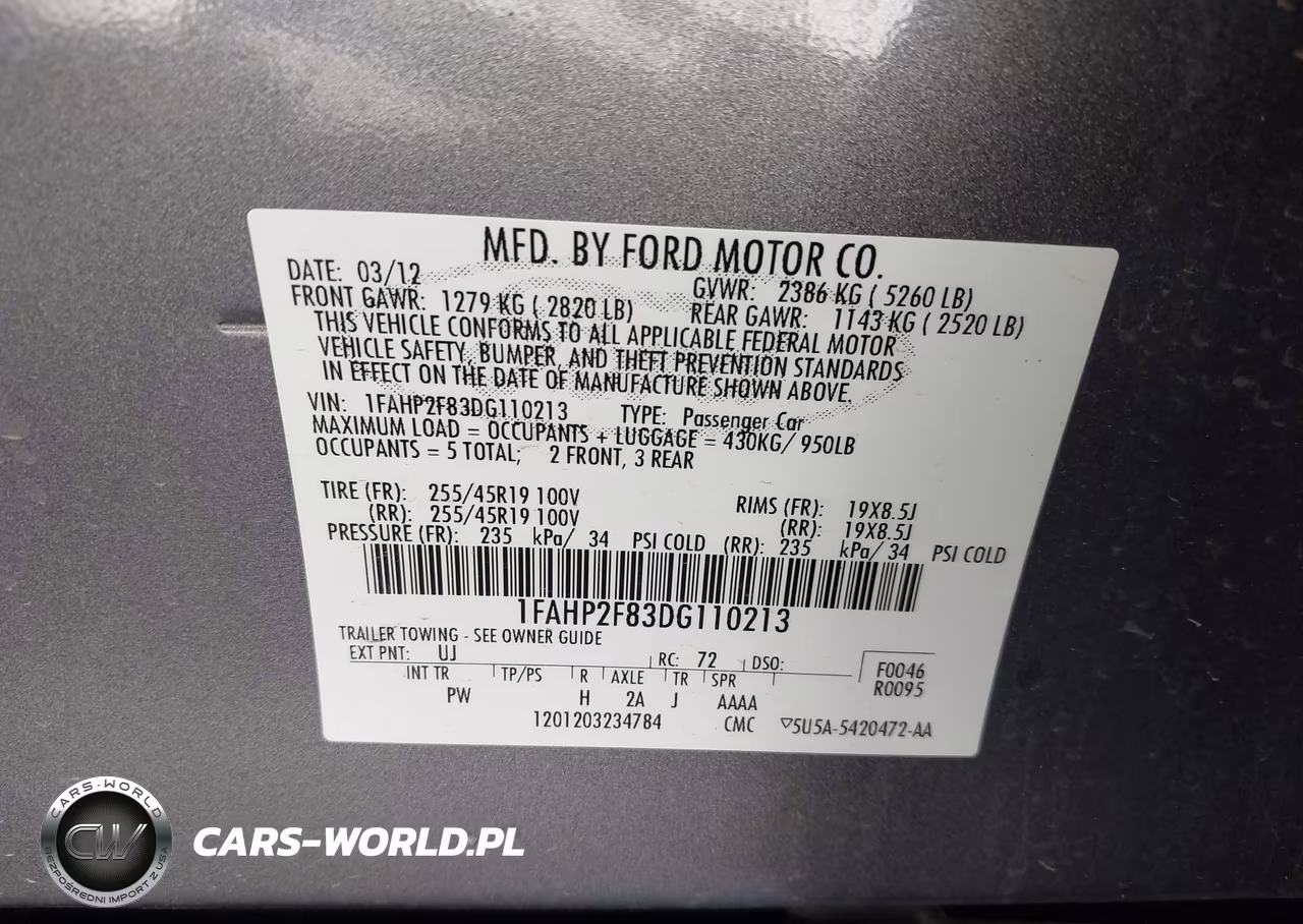 2013 Ford Taurus Limited VIN:1FAHP2F83DG110213 - 9