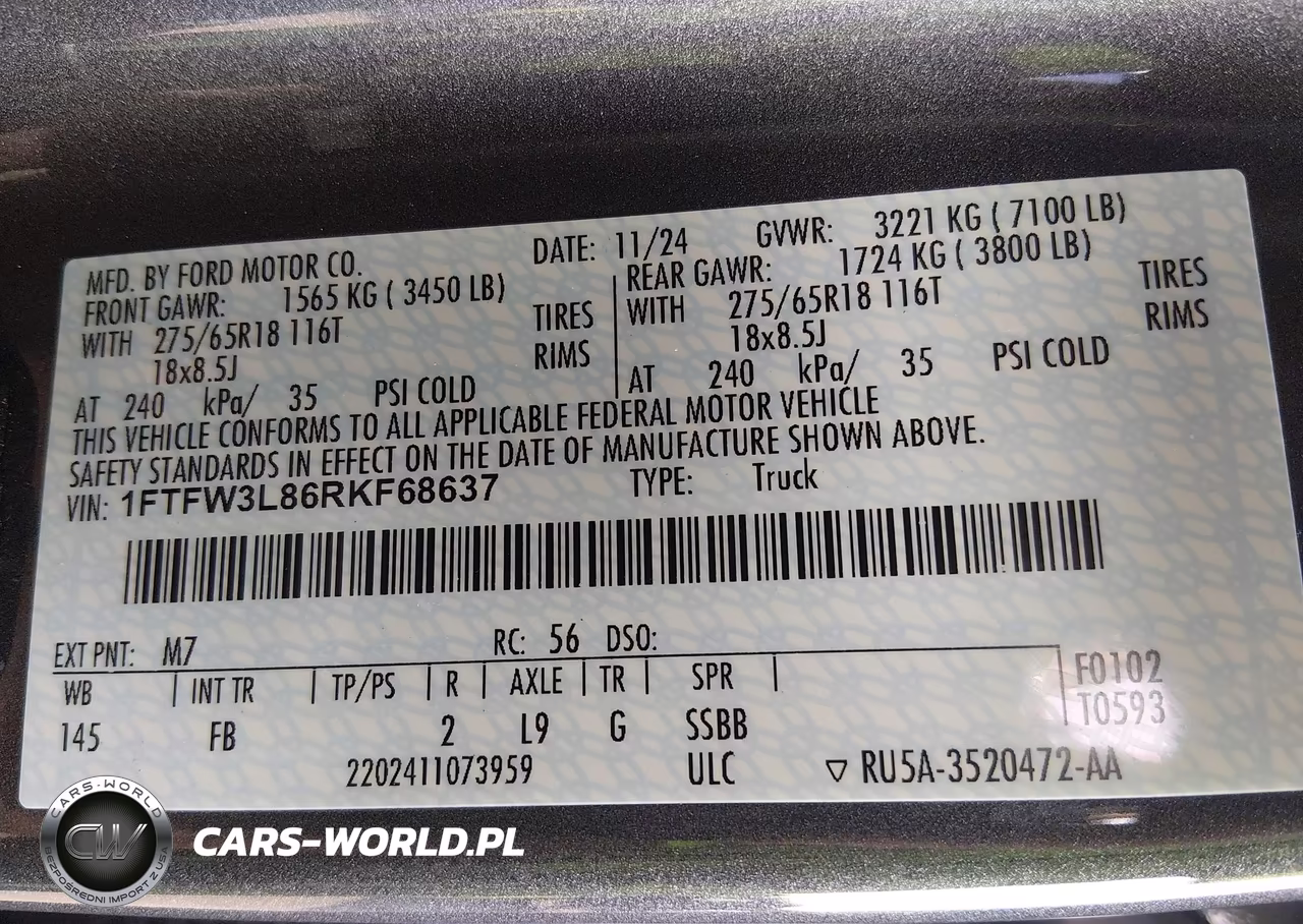 2024 Ford F-150 Xlt VIN:1FTFW3L86RKF68637 - 9