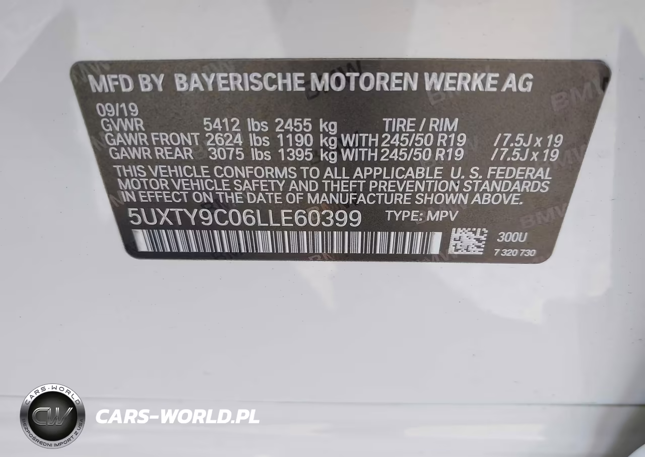 2020 BMW X3 M40I VIN:5UXTY9C06LLE60399 - 9
