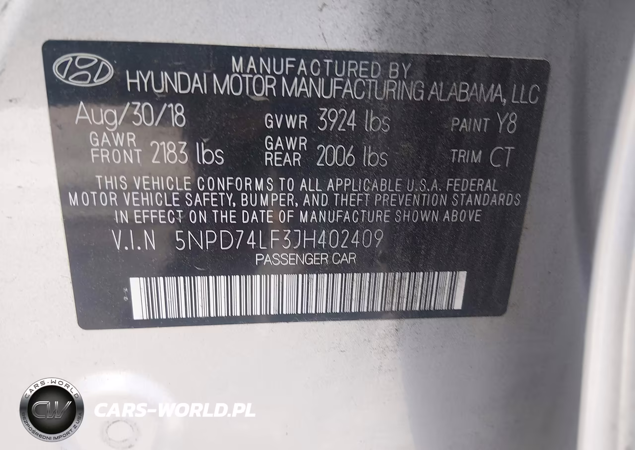 2018 Hyundai Elantra Se VIN:5NPD74LF3JH402409 - 9