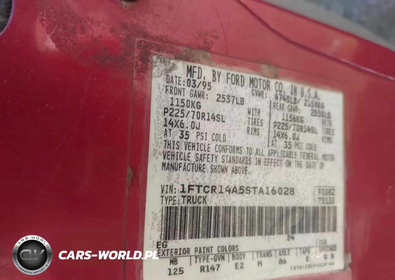 1995 Ford Ranger Super Cab VIN:1FTCR14A5STA16028 - 9