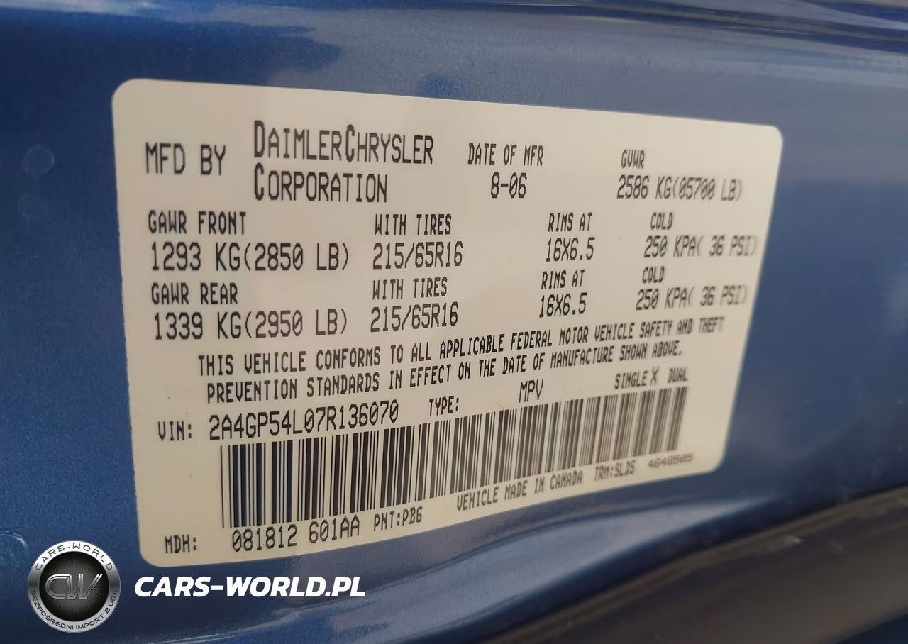 2007 Chrysler Town & Country Touring VIN:2A4GP54L07R136070 - 9