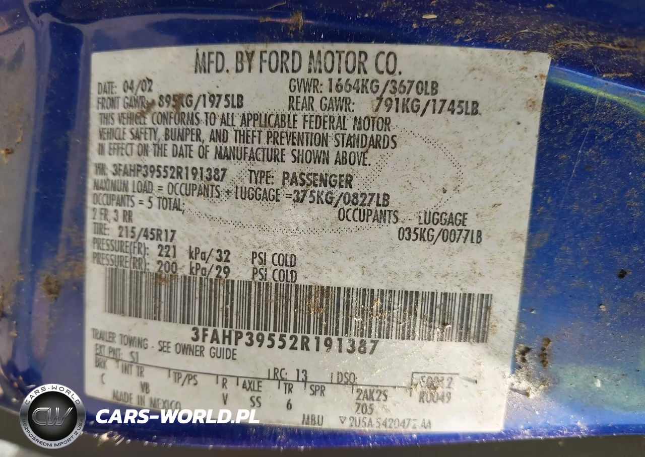 2002 Ford Focus Svt VIN:3FAHP39552R191387 - 9