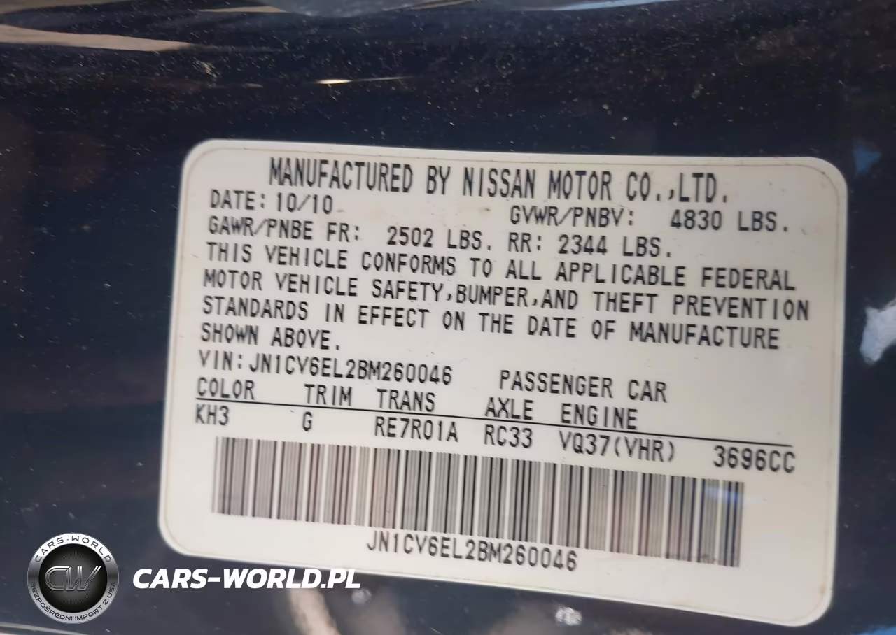 2011 Infiniti G37X VIN:JN1CV6EL2BM260046 - 9