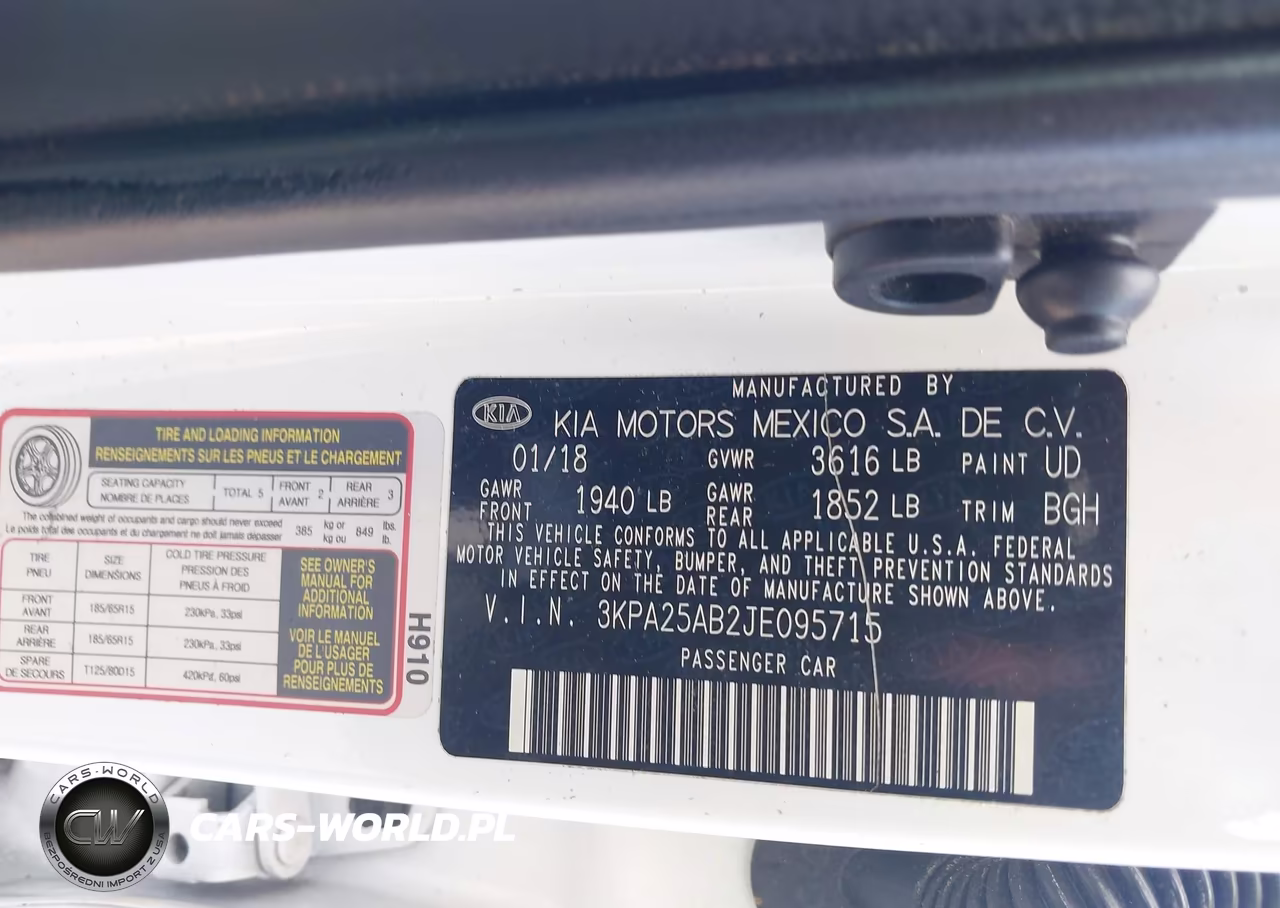 2018 Kia Rio Lx VIN:3KPA25AB2JE095715 - 9