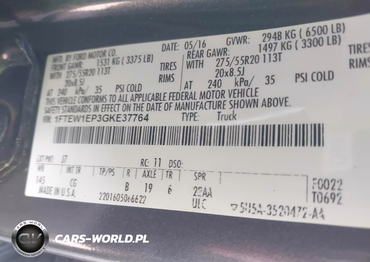 2016 Ford F-150 Xl VIN:1FTEW1EP3GKE37764 - 9
