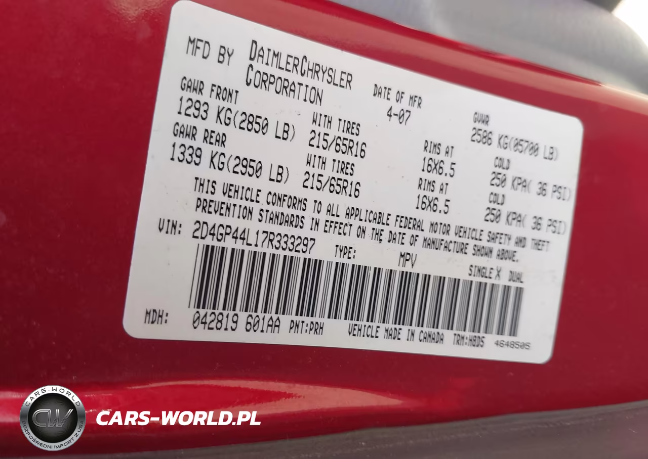 2007 Dodge Grand Caravan Sxt VIN:2D4GP44L17R333297 - 9