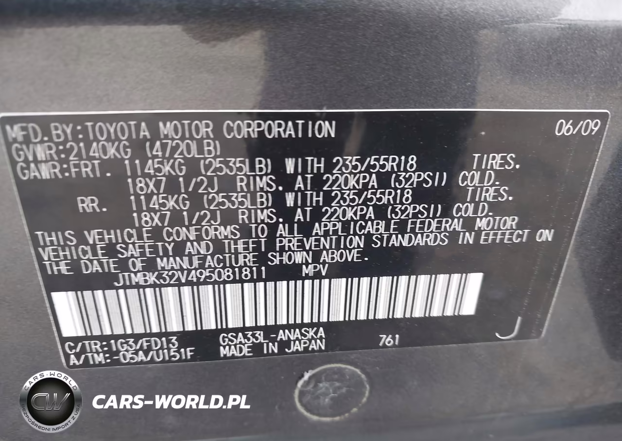 2009 Toyota Rav4 Sport V6 VIN:JTMBK32V495081811 - 9