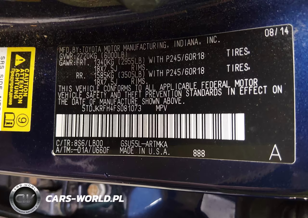 2015 Toyota Highlander Xle V6 VIN:5TDJKRFH4FS081073 - 9
