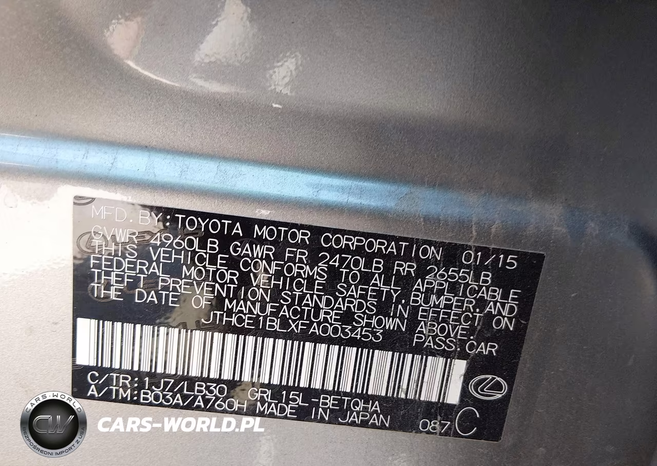 2015 Lexus Gs 350 VIN:JTHCE1BLXFA003453 - 9