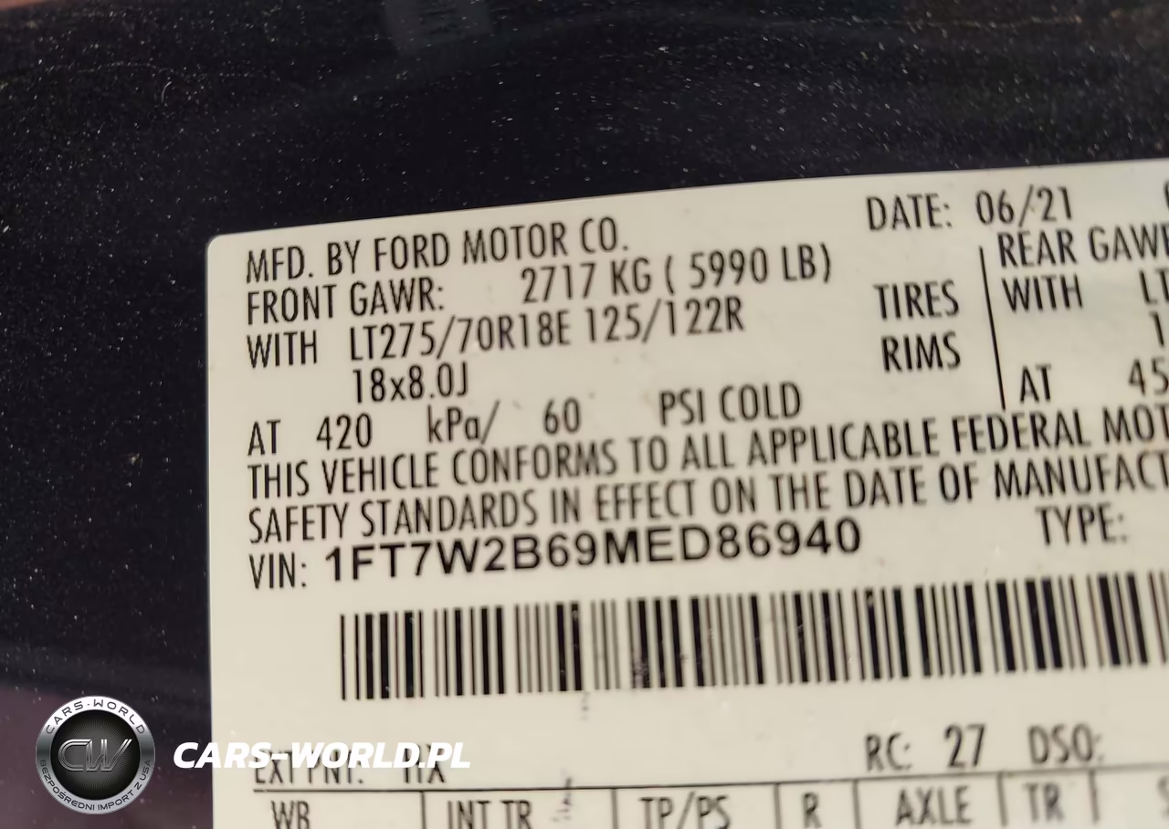 2021 Ford F-250 Xl VIN:1FT7W2B69MED86940 - 9
