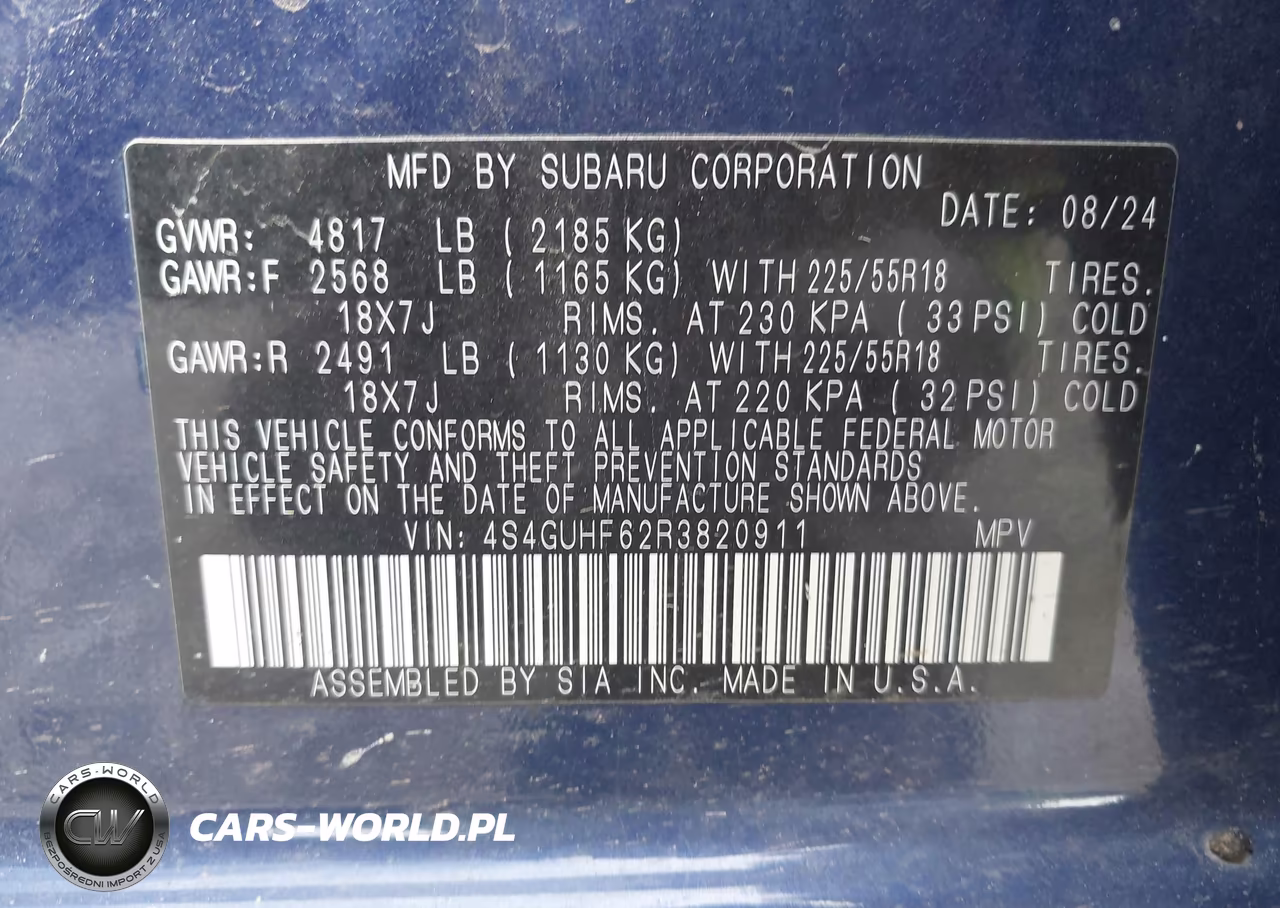 2024 Subaru Crosstrek Sport VIN:4S4GUHF62R3820911 - 9