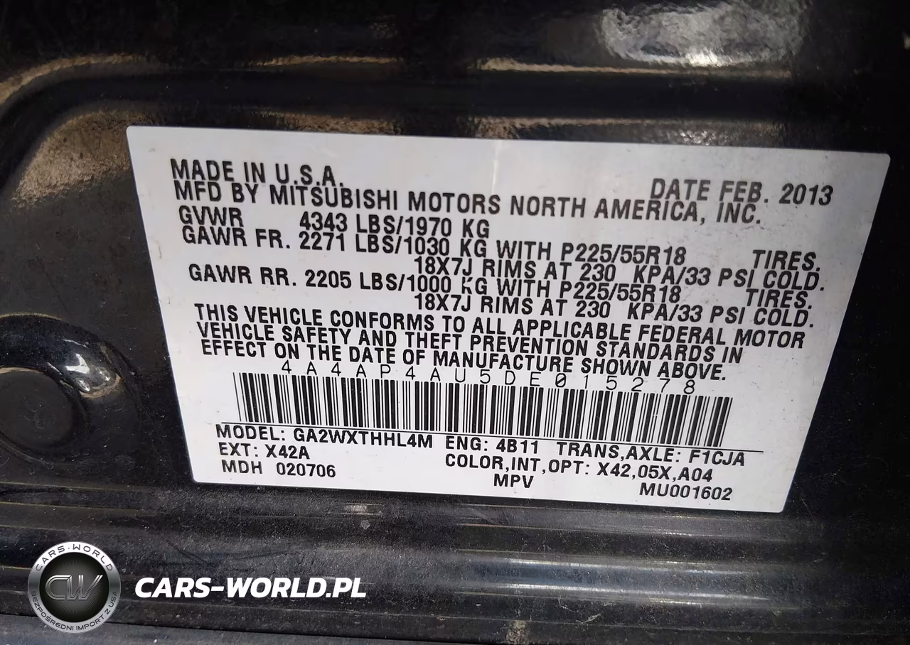 2013 Mitsubishi Outlander Sport Se VIN:4A4AP4AU5DE015278 - 9