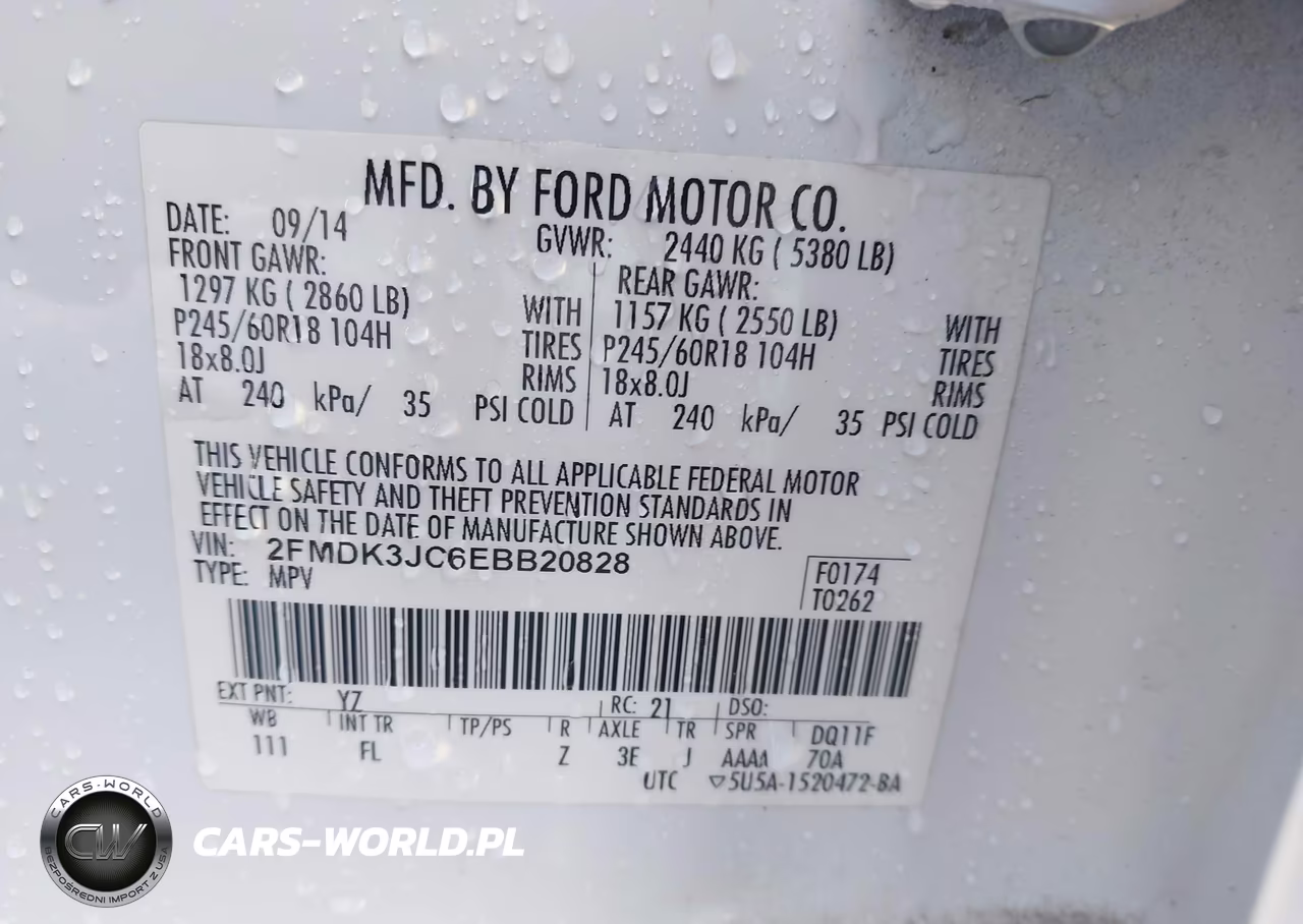 2014 Ford Edge Sel VIN:2FMDK3JC6EBB20828 - 9