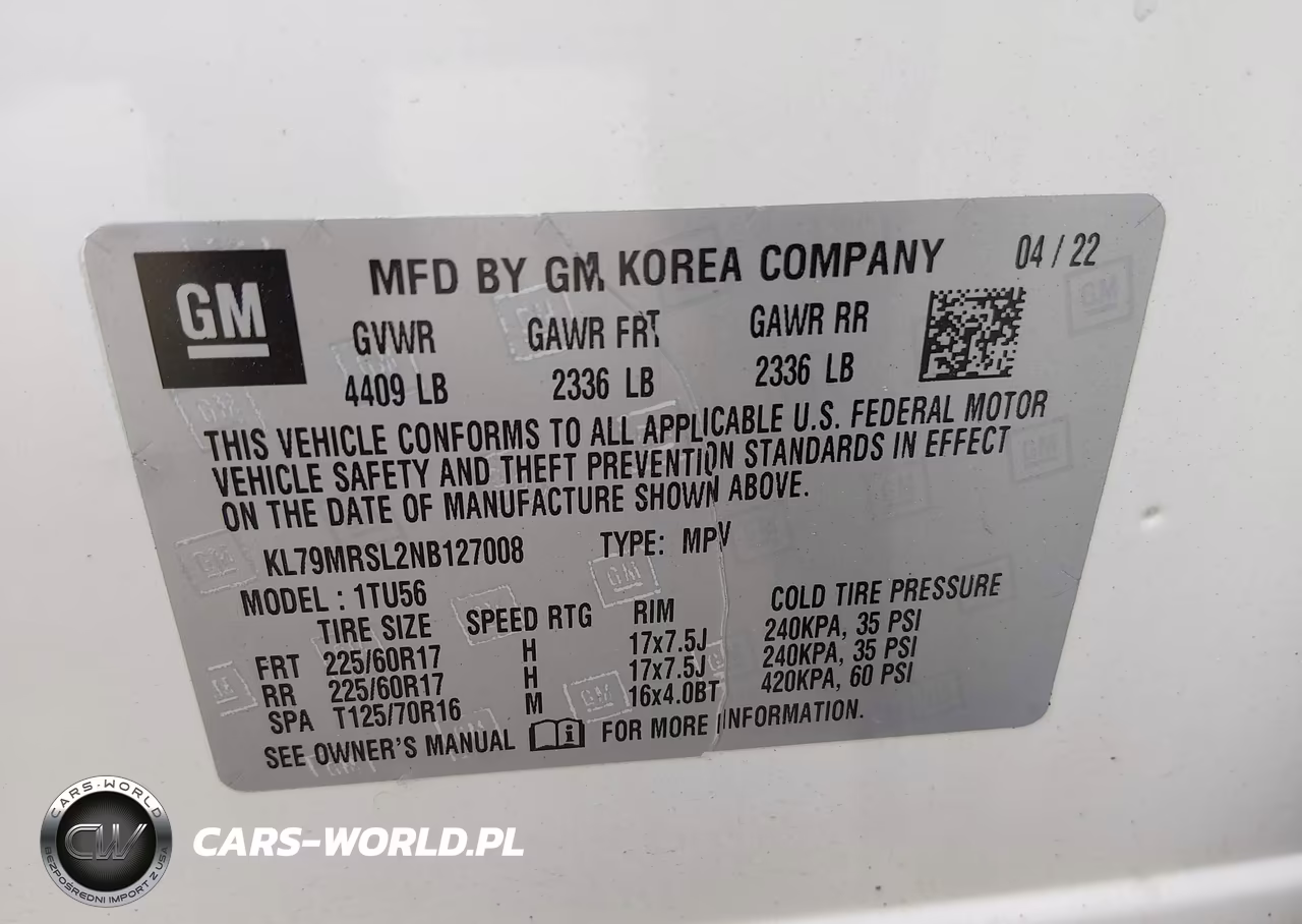2022 Chevrolet Trailblazer Awd Lt VIN:KL79MRSL2NB127008 - 9