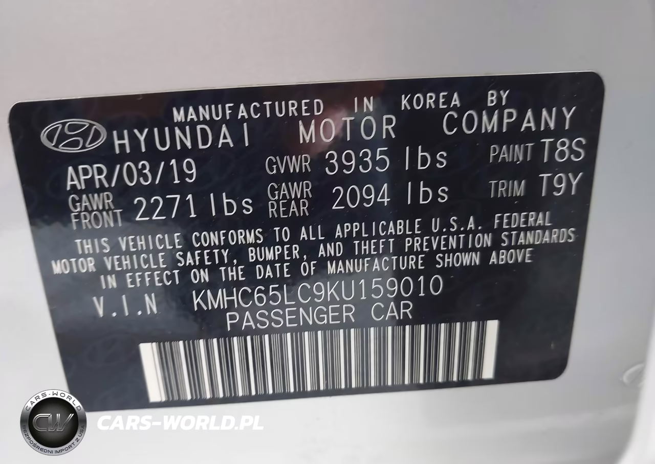 2019 Hyundai Ioniq Hybrid Blue VIN:KMHC65LC9KU159010 - 9