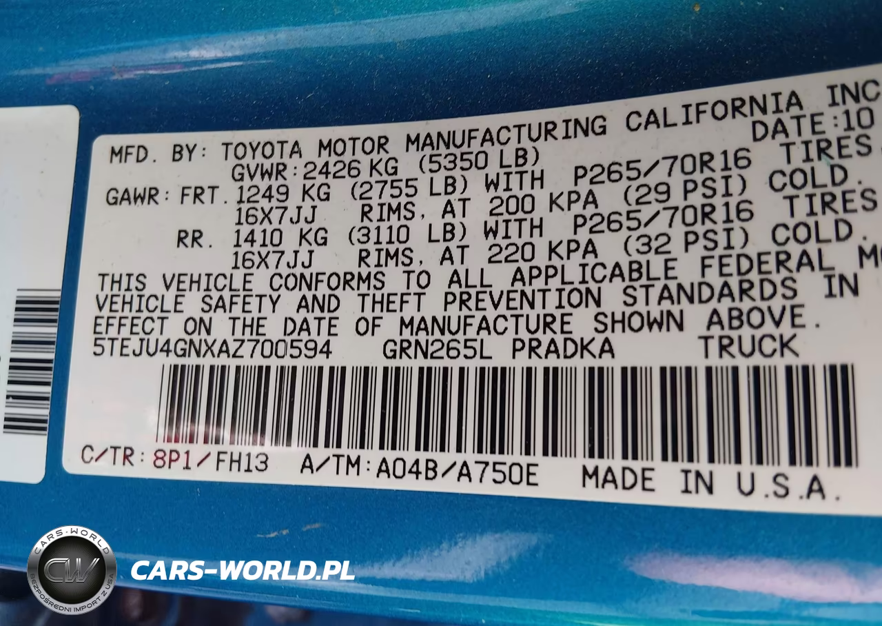 2010 Toyota Tacoma Prerunner V6 VIN:5TEJU4GNXAZ700594 - 9