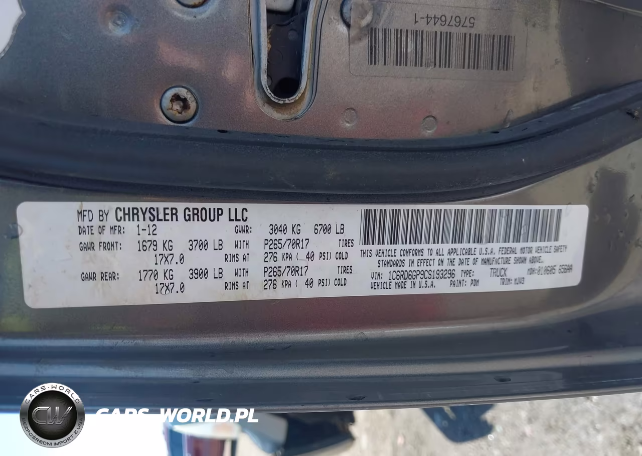 2012 Ram 1500 Slt VIN:1C6RD6GP9CS193296 - 9