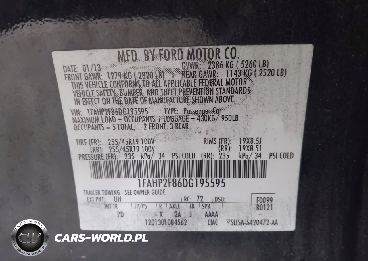 2013 Ford Taurus Limited VIN:1FAHP2F86DG195595 - 9