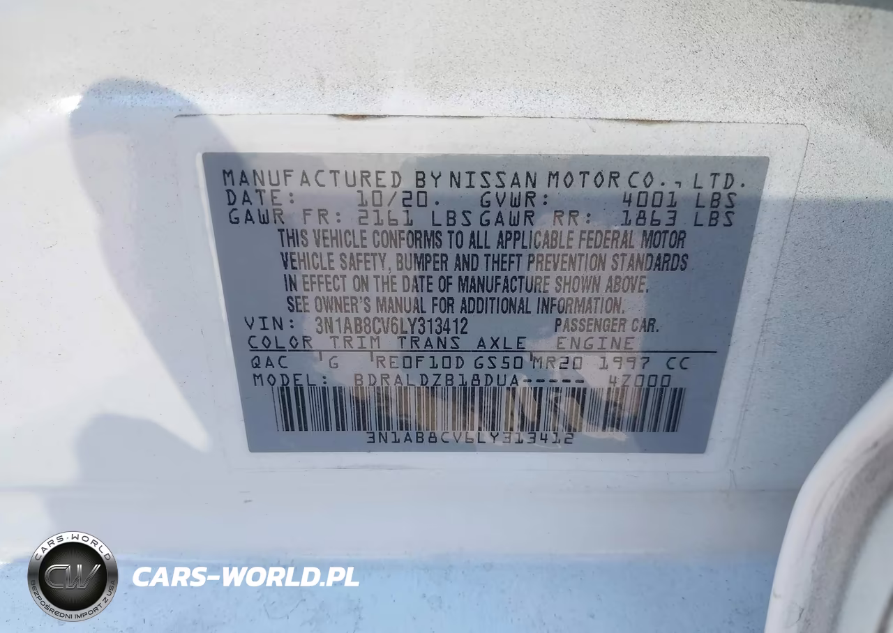2020 Nissan Sentra Sv Xtronic Cvt VIN:3N1AB8CV6LY313412 - 9