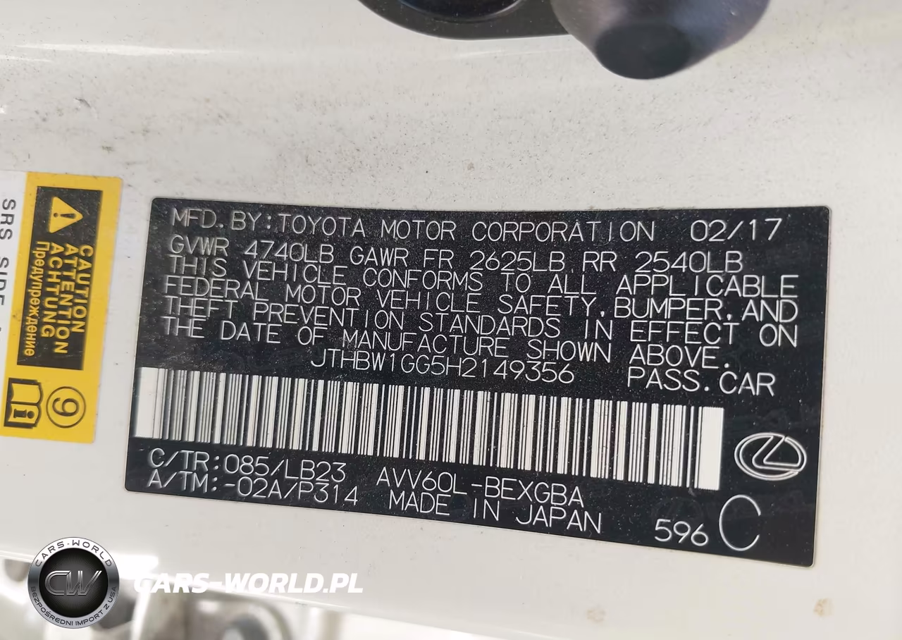 2017 Lexus Es 300H VIN:JTHBW1GG5H2149356 - 9