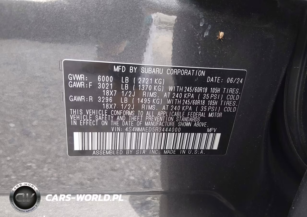 2024 Subaru Ascent Premium 7-Passenger VIN:4S4WMAED5R3444000 - 9