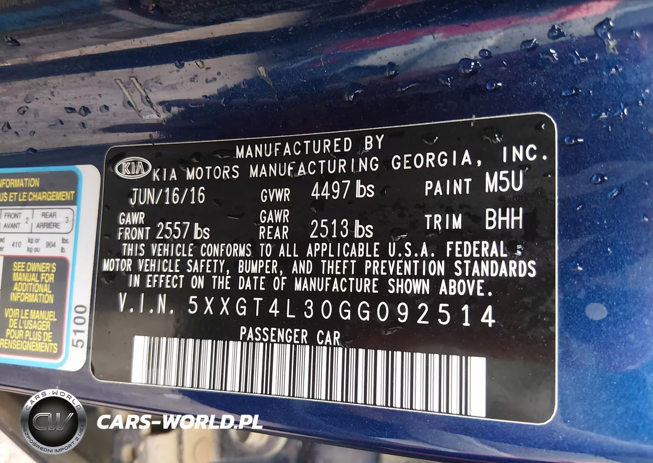 2016 Kia Optima Lx VIN:5XXGT4L30GG092514 - 9