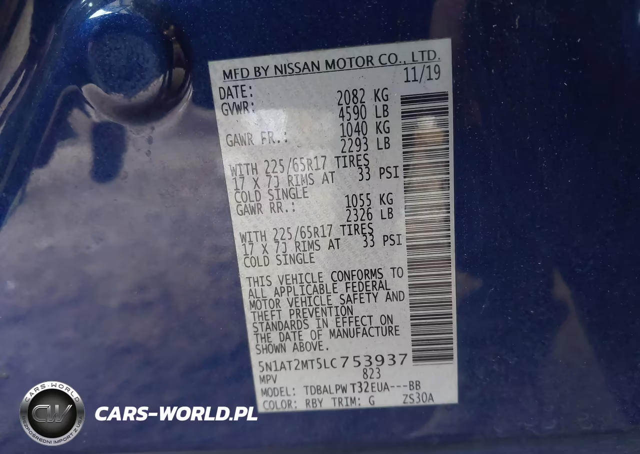 2020 Nissan Rogue S Fwd VIN:5N1AT2MT5LC753937 - 9