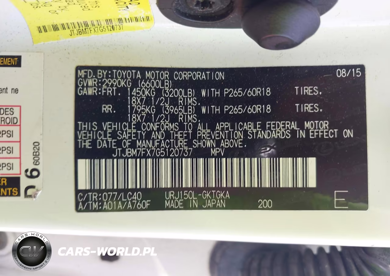 2016 Lexus Gx 460 VIN:JTJBM7FX7G5120737 - 9