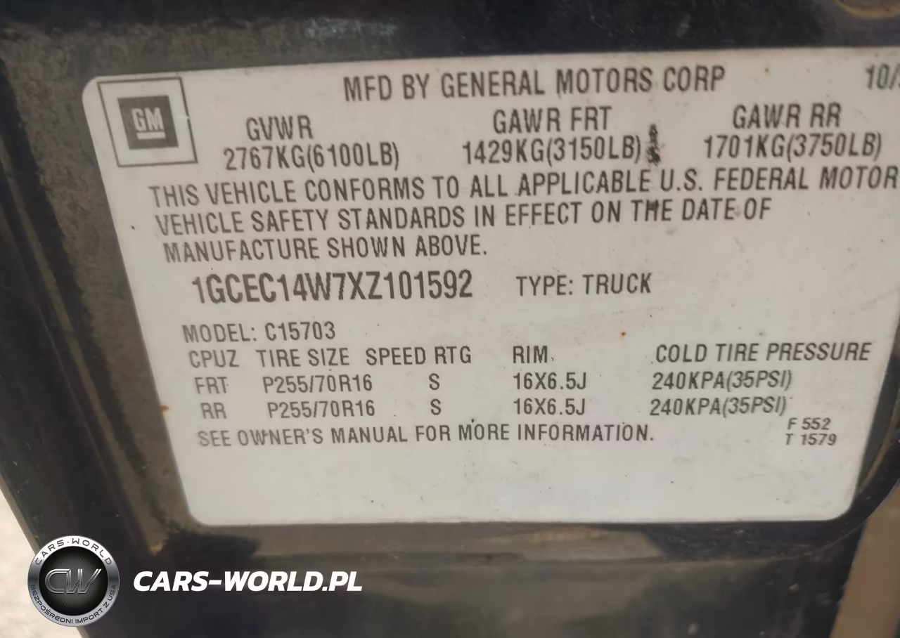 1999 Chevrolet Silverado 1500 VIN:1GCEC14W7XZ101592 - 9