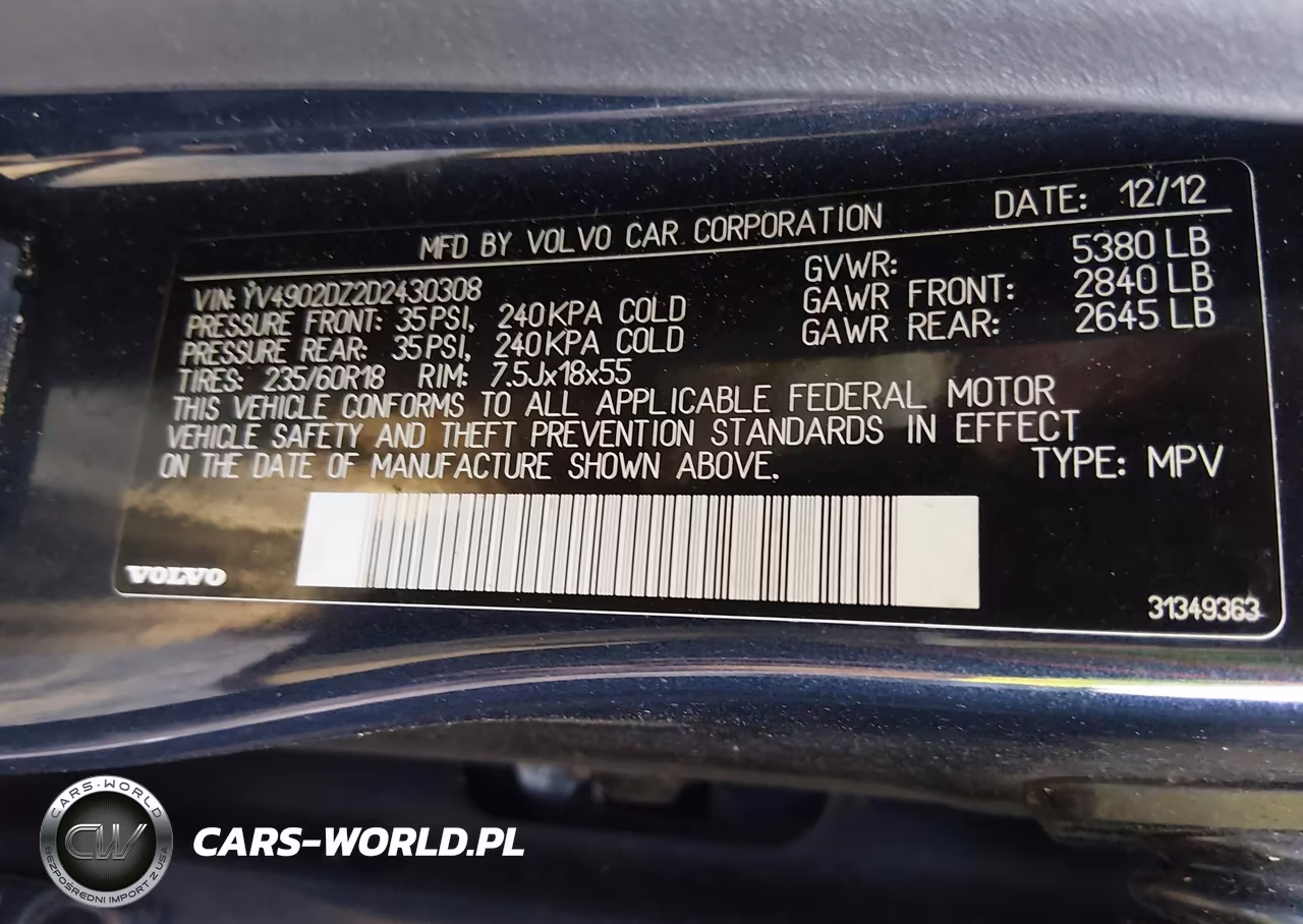 2013 Volvo Xc60 T6 VIN:YV4902DZ2D2430308 - 9