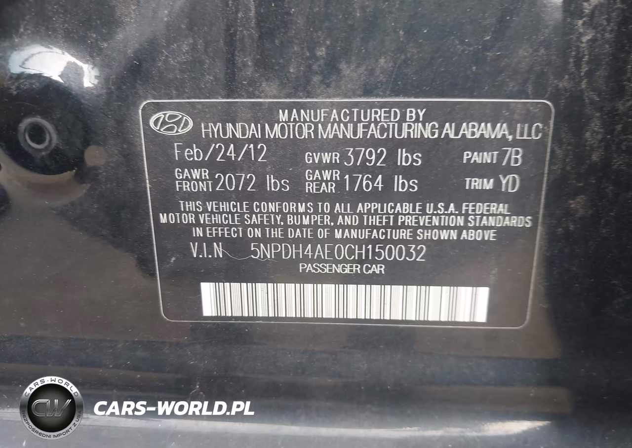 2012 Hyundai Elantra Limited VIN:5NPDH4AE0CH150032 - 9