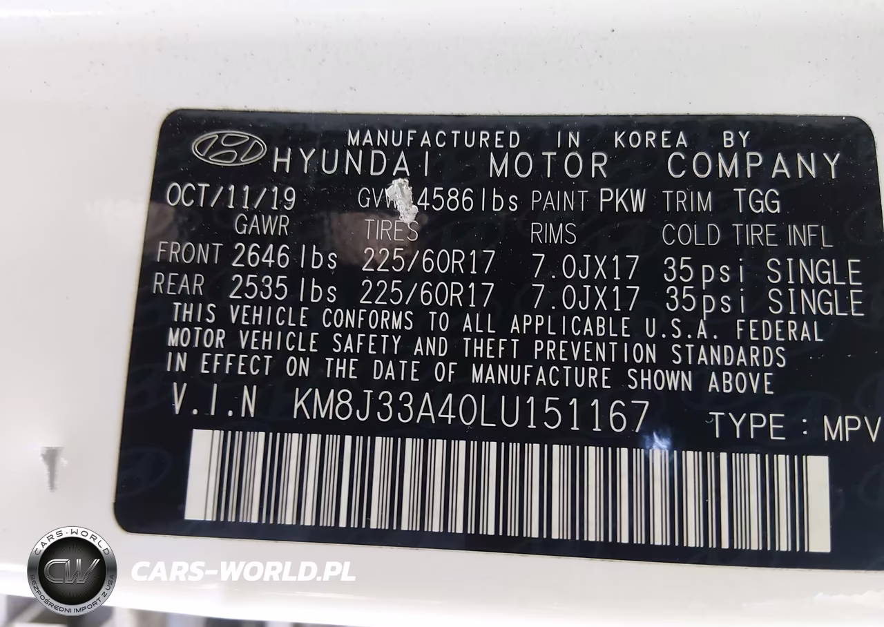 2020 Hyundai Tucson Value VIN:KM8J33A40LU151167 - 9