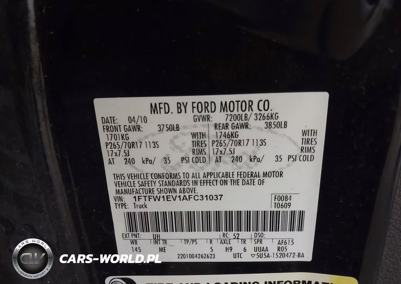 2010 Ford F-150 Fx4-Harley-Davidson-King Ranch-Lariat-Platinum-Xl-Xlt VIN:1FTFW1EV1AFC31037 - 9
