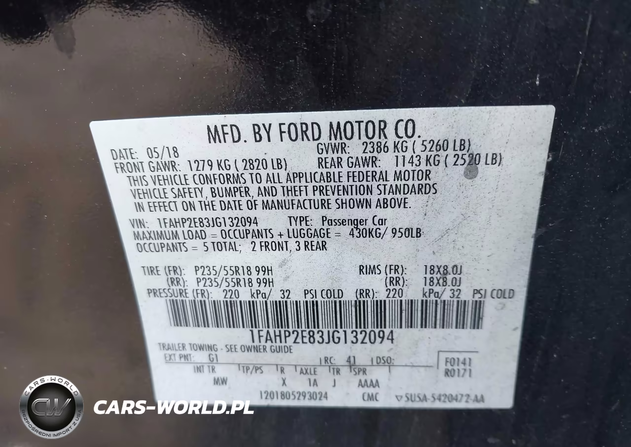 2018 Ford Taurus Sel VIN:1FAHP2E83JG132094 - 9