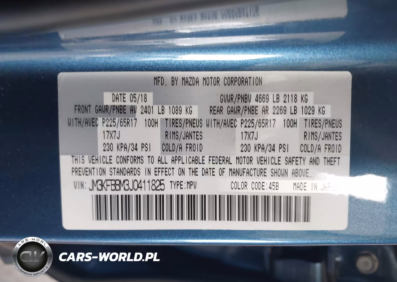 2018 Mazda Cx-5 Sport VIN:JM3KFBBM3J0411825 - 9