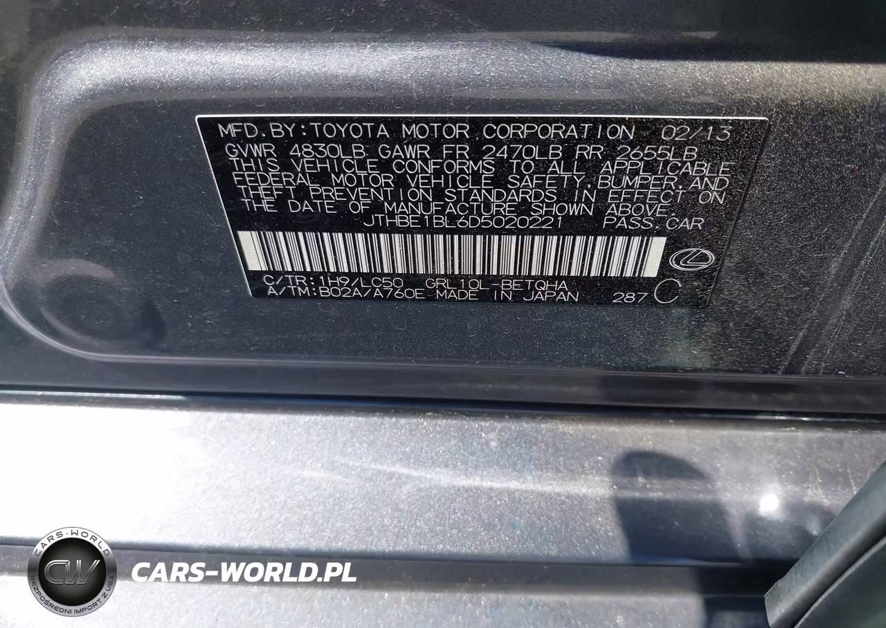 2013 Lexus Gs 350 VIN:JTHBE1BL6D5020221 - 9