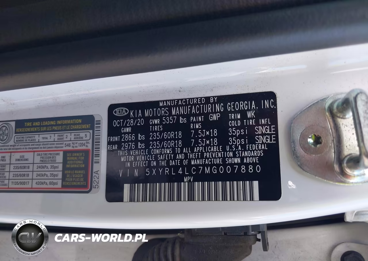 2021 Kia Sorento S VIN:5XYRL4LC7MG007880 - 9