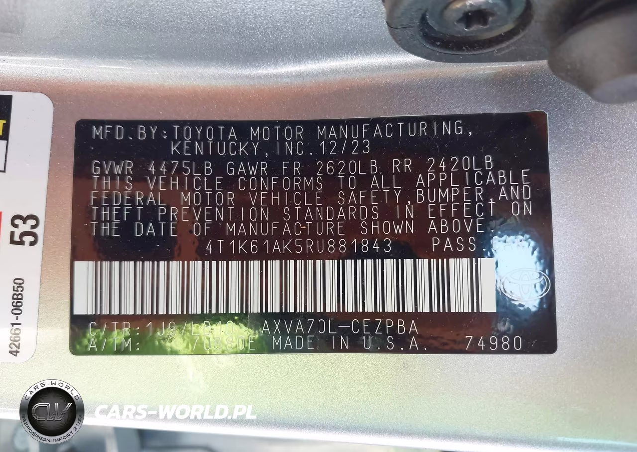 2024 Toyota Camry Xse VIN:4T1K61AK5RU881843 - 9