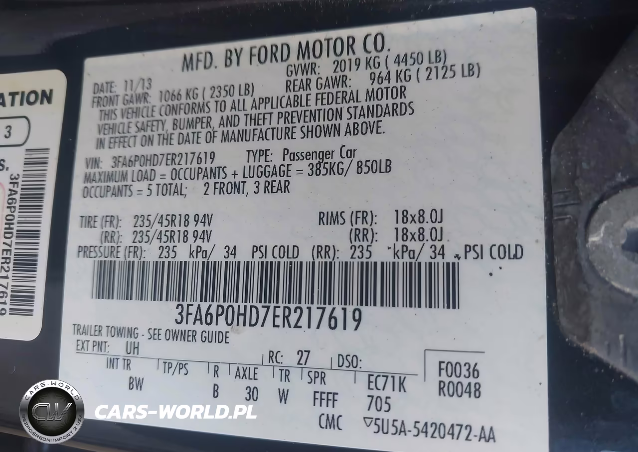 2014 Ford Fusion Se VIN:3FA6P0HD7ER217619 - 9