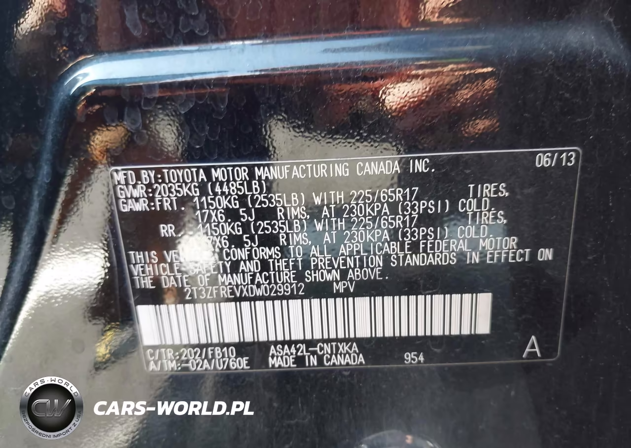 2013 Toyota Rav4 Le VIN:2T3ZFREVXDW029912 - 9
