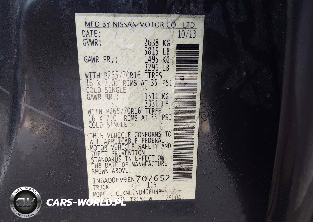 2014 Nissan Frontier Sv VIN:1N6AD0EV9EN707652 - 9