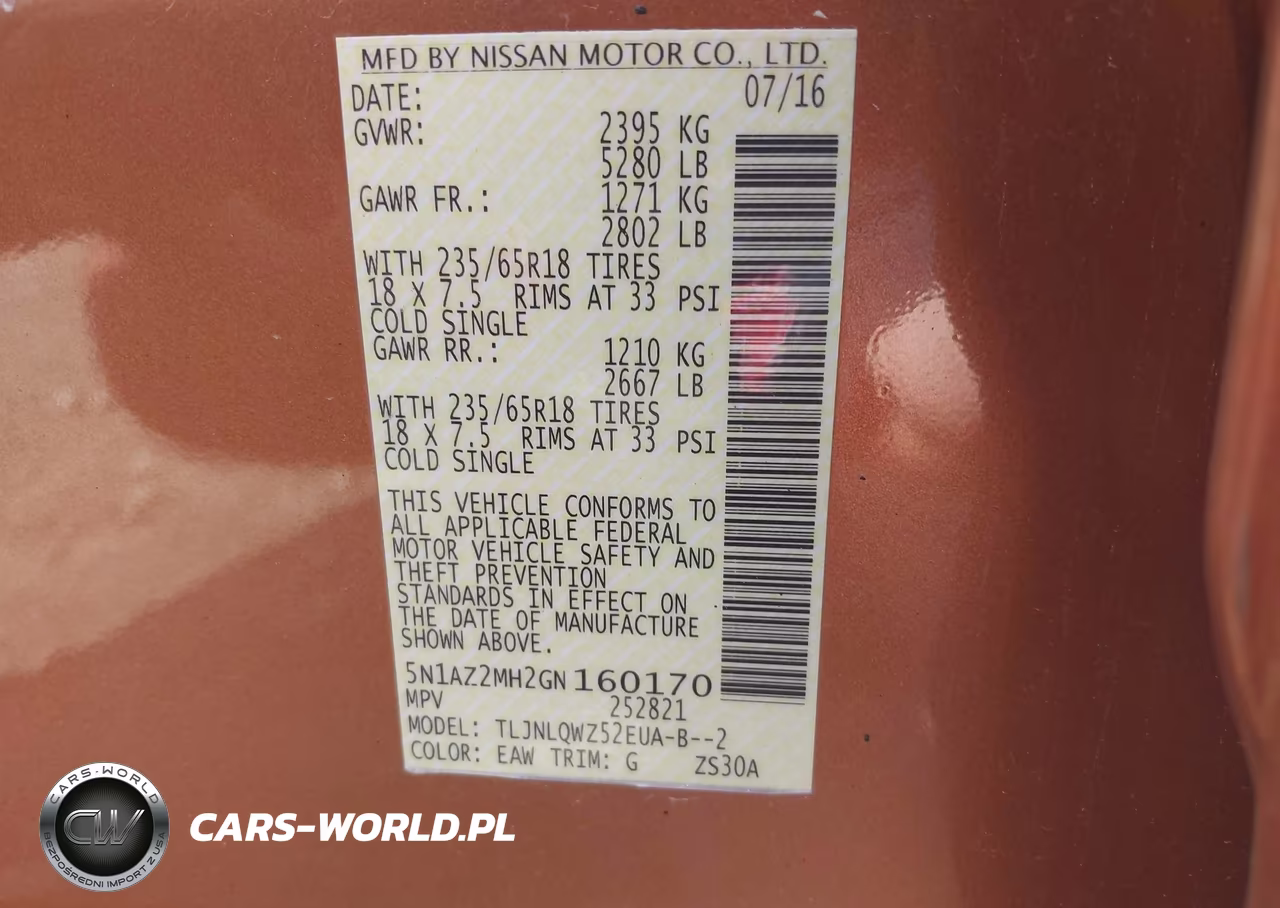 2016 Nissan Murano Sv VIN:5N1AZ2MH2GN160170 - 9