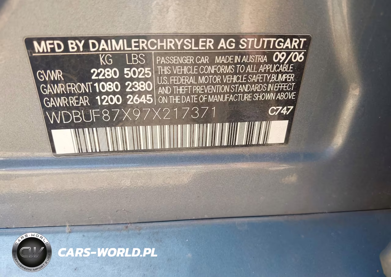 2007 Mercedes-Benz E 350 4Matic VIN:WDBUF87X97X217371 - 9