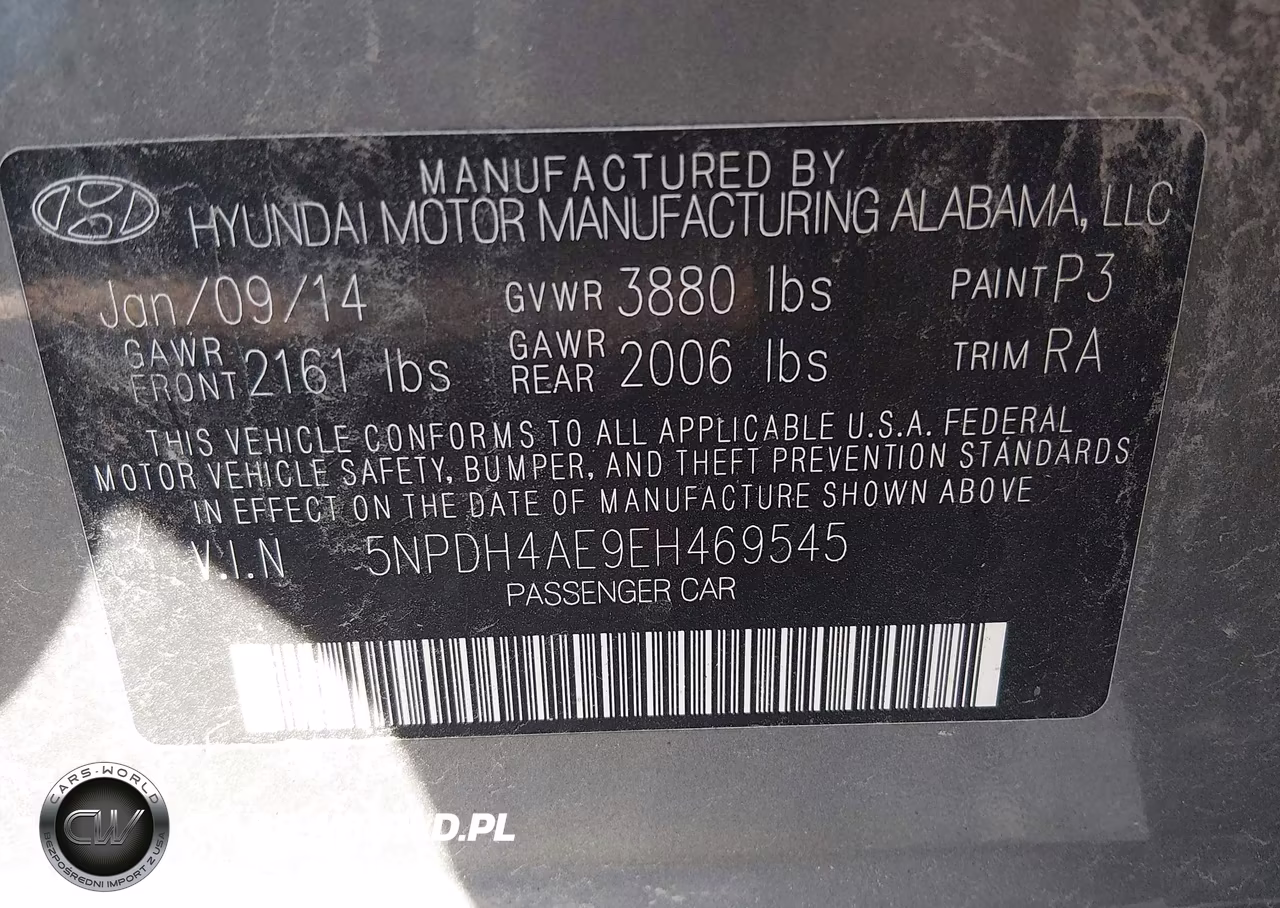 2014 Hyundai Elantra Se VIN:5NPDH4AE9EH469545 - 9
