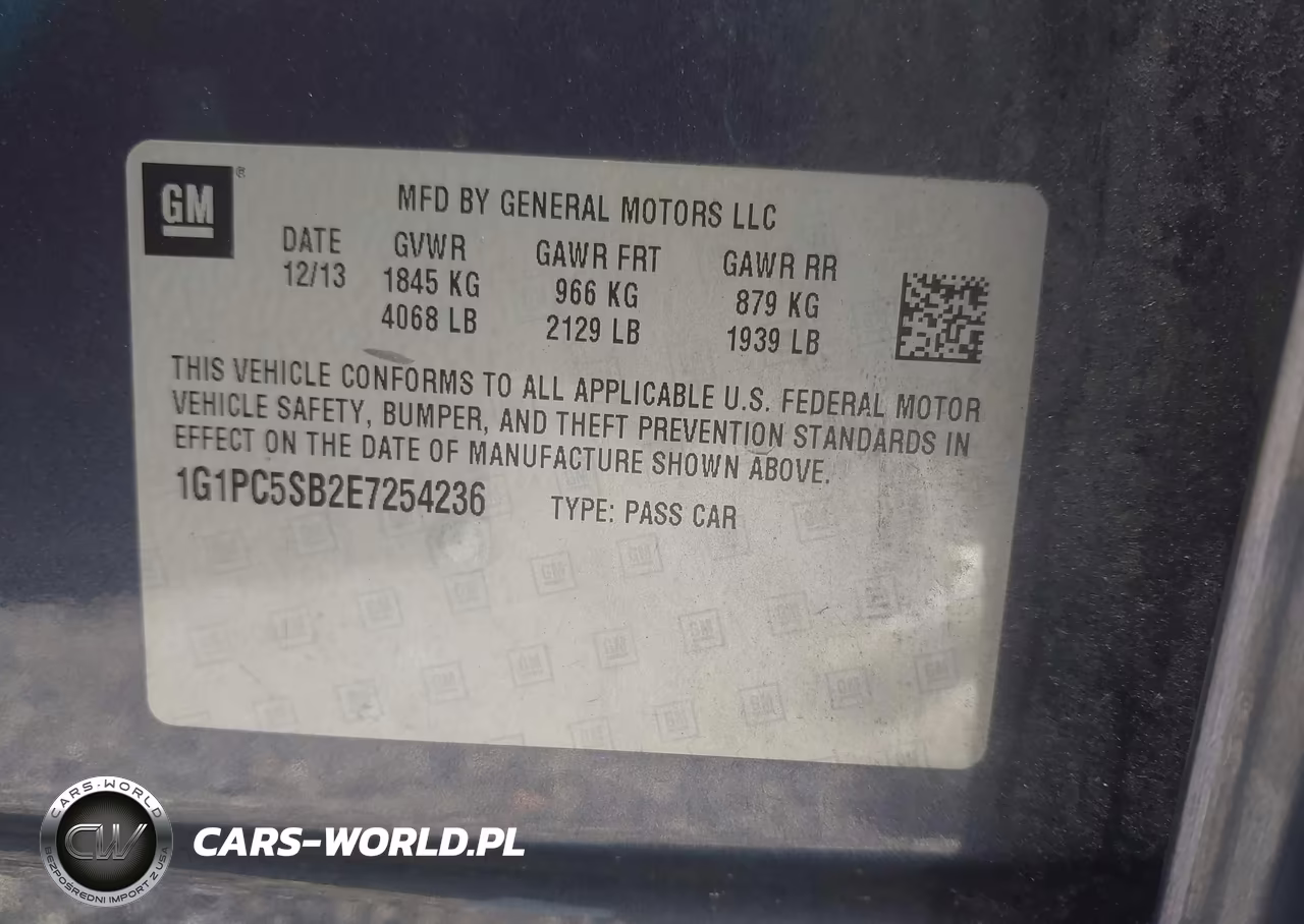 2014 Chevrolet Cruze 1Lt Auto VIN:1G1PC5SB2E7254236 - 9