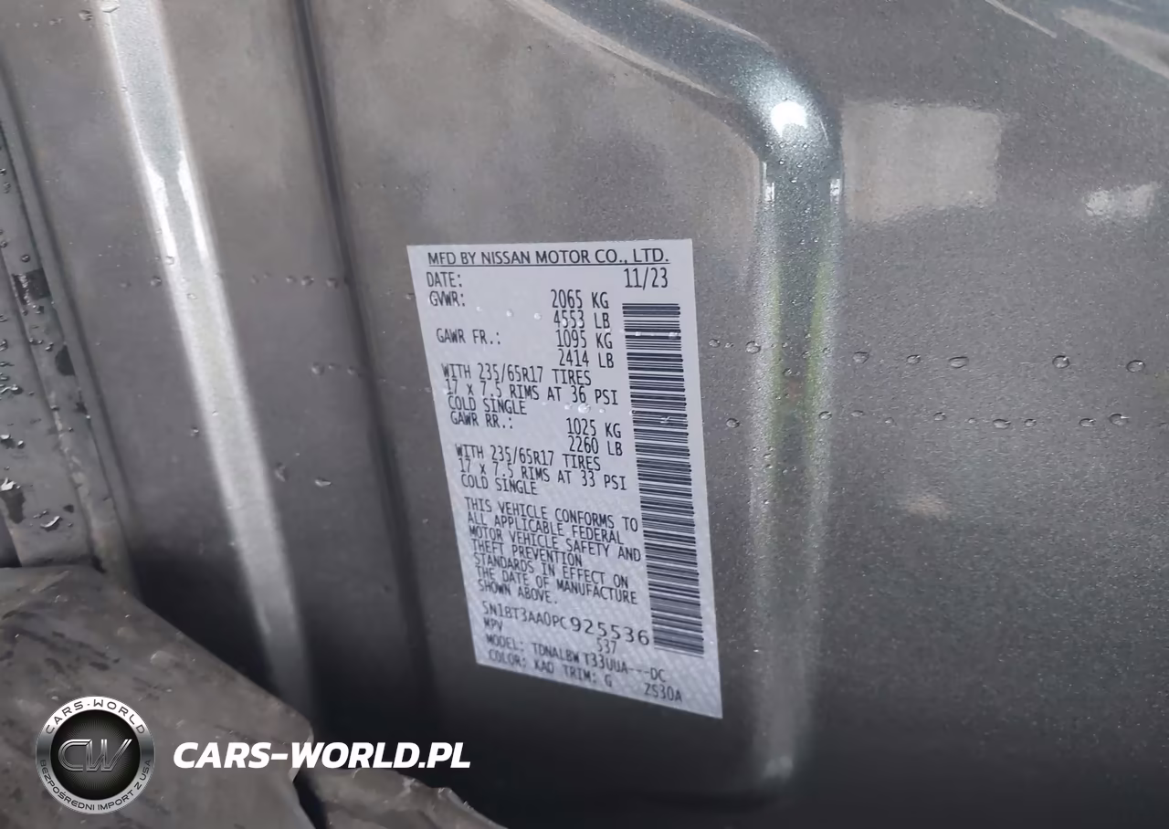 2023 Nissan Rogue S Fwd VIN:5N1BT3AA0PC925536 - 9